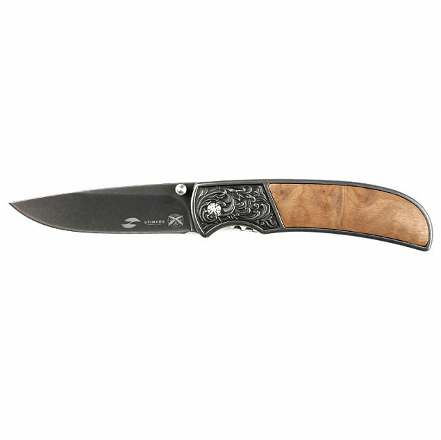 Складной нож Stinger S055B, коричневый с логотипом в Ставрополе заказать по выгодной цене в кибермаркете AvroraStore