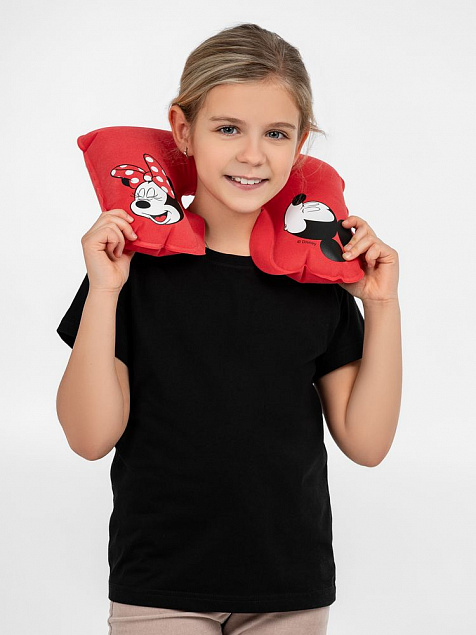 Надувная подушка под шею в чехле Mr. and Mrs. Mouse, красная с логотипом в Ставрополе заказать по выгодной цене в кибермаркете AvroraStore