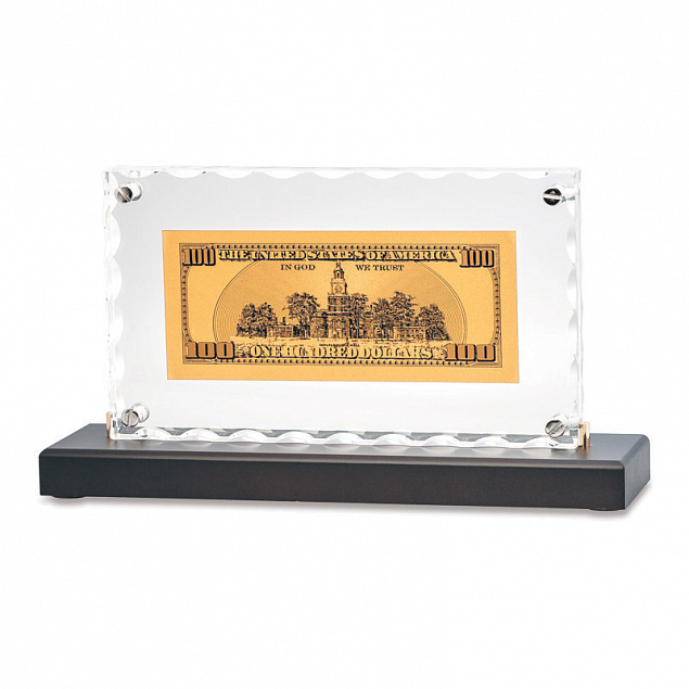 "Банкнота 100 USD"в стекле с логотипом в Ставрополе заказать по выгодной цене в кибермаркете AvroraStore