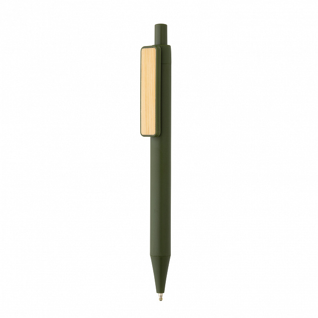 Ручка из переработанного ABS-пластика GRS с бамбуковым клипом с логотипом в Ставрополе заказать по выгодной цене в кибермаркете AvroraStore