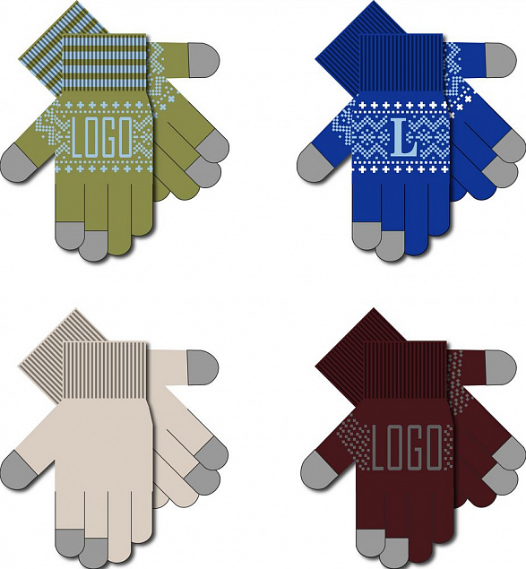 Сенсорные перчатки на заказ Guanti Tok, полушерсть с логотипом в Ставрополе заказать по выгодной цене в кибермаркете AvroraStore