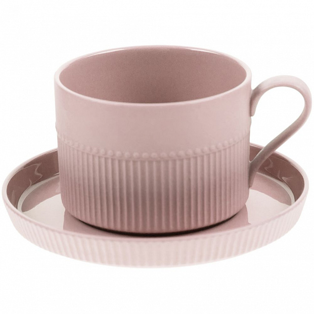 Чайная пара Pastello Moderno, розовая с логотипом в Ставрополе заказать по выгодной цене в кибермаркете AvroraStore