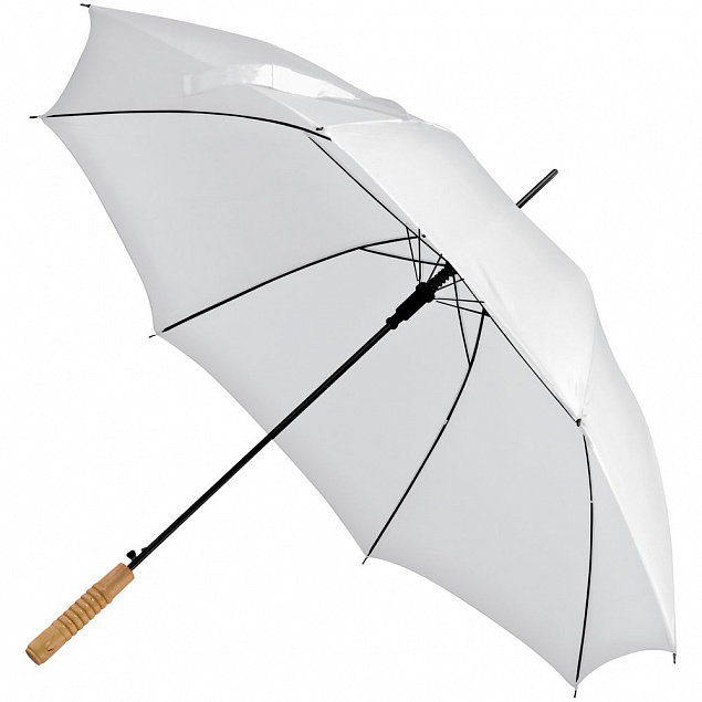 Зонт-трость Lido, белый с логотипом в Ставрополе заказать по выгодной цене в кибермаркете AvroraStore