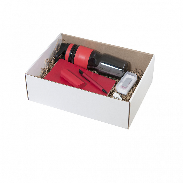 Подарочный набор Portobello красный в большой универсальной подарочной коробке (Спортбутылка, Ежедневник недат А5, Power bank, Ручка, Флешка) с логотипом в Ставрополе заказать по выгодной цене в кибермаркете AvroraStore