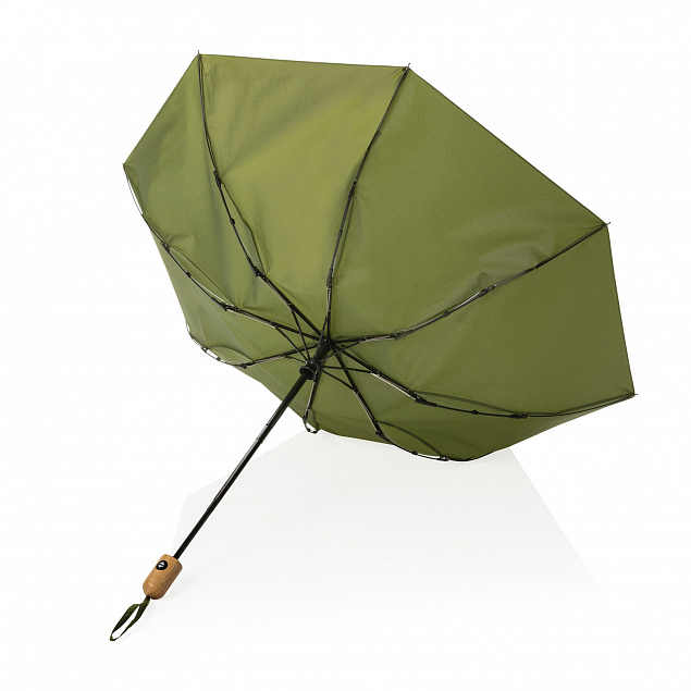Автоматический зонт Impact из RPET AWARE™ с бамбуковой рукояткой, d94 см с логотипом в Ставрополе заказать по выгодной цене в кибермаркете AvroraStore