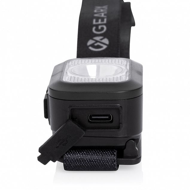 Налобный фонарь Gear X из переработанного пластика RCS, IPx4, COB и LED с логотипом в Ставрополе заказать по выгодной цене в кибермаркете AvroraStore