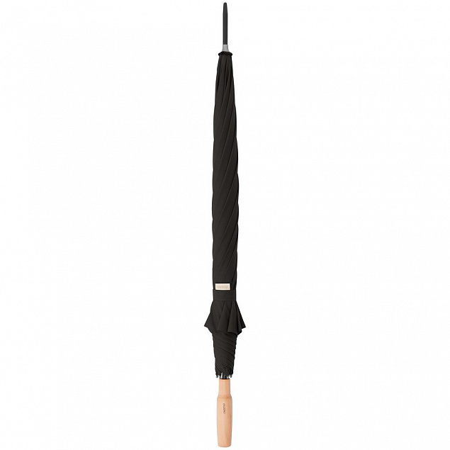 Зонт-трость Nature Stick AC, черный с логотипом в Ставрополе заказать по выгодной цене в кибермаркете AvroraStore