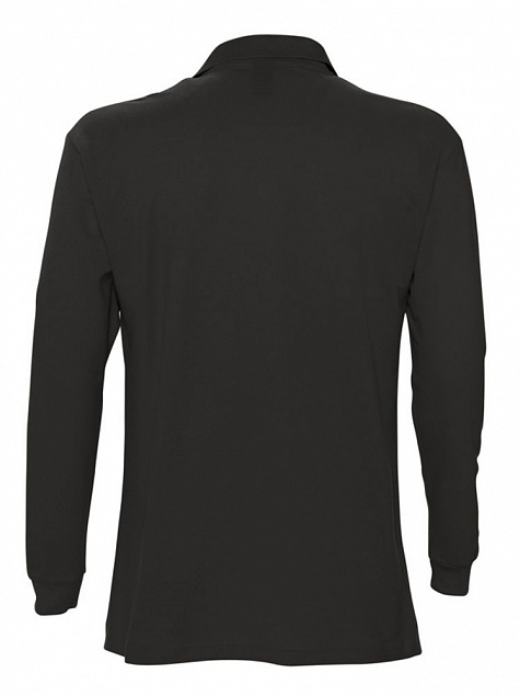 Рубашка поло мужская с длинным рукавом STAR 170, черная с логотипом в Ставрополе заказать по выгодной цене в кибермаркете AvroraStore