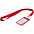 Карман для бейджа с лентой Staff, красный с логотипом в Ставрополе заказать по выгодной цене в кибермаркете AvroraStore