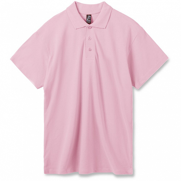 Рубашка поло мужская SUMMER 170, розовая с логотипом в Ставрополе заказать по выгодной цене в кибермаркете AvroraStore