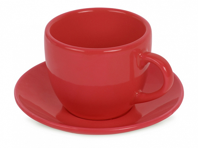 Чайная пара Melissa керамическая, красный (Р) с логотипом в Ставрополе заказать по выгодной цене в кибермаркете AvroraStore