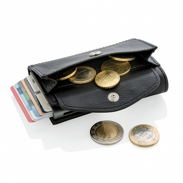 Кошелек с отделением для монет и держателем для карт C-Secure RFID, черный с логотипом в Ставрополе заказать по выгодной цене в кибермаркете AvroraStore