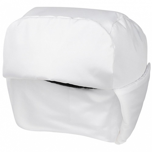 Шапка-ушанка Shelter, белая с логотипом в Ставрополе заказать по выгодной цене в кибермаркете AvroraStore