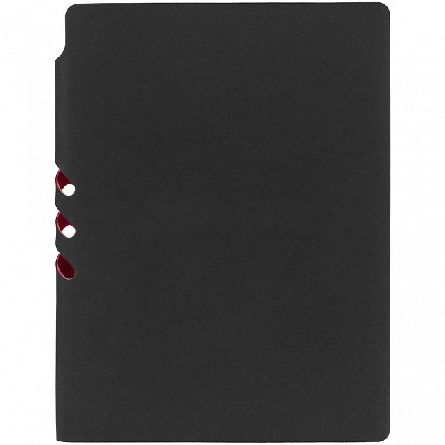 Ежедневник Flexpen Black, недатированный, черный с красным с логотипом в Ставрополе заказать по выгодной цене в кибермаркете AvroraStore
