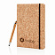 Блокнот Cork на резинке с бамбуковой ручкой-стилус, А5 с логотипом в Ставрополе заказать по выгодной цене в кибермаркете AvroraStore