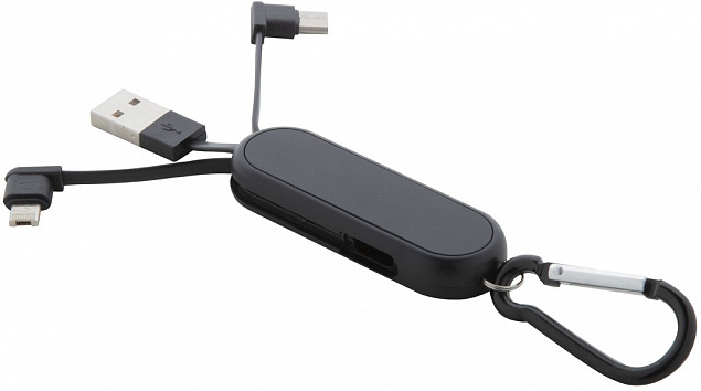 Зарядный кабель с разъемами micro USB, USB-C и Lightning с логотипом в Ставрополе заказать по выгодной цене в кибермаркете AvroraStore