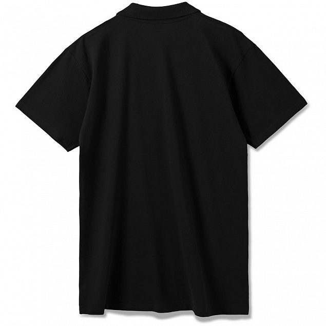 Рубашка поло мужская SUMMER 170, черная с логотипом в Ставрополе заказать по выгодной цене в кибермаркете AvroraStore