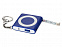 Брелок-рулетка с фонариком. 1 м., синий/белый с логотипом в Ставрополе заказать по выгодной цене в кибермаркете AvroraStore