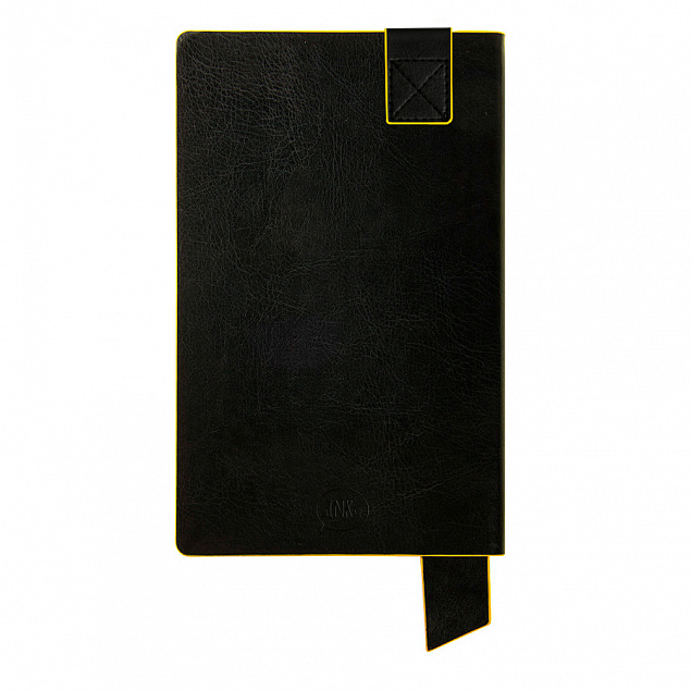 Бизнес-блокнот "Trendi", 130*210 мм, черно-желтый, мягкая обложка, в линейку с логотипом в Ставрополе заказать по выгодной цене в кибермаркете AvroraStore