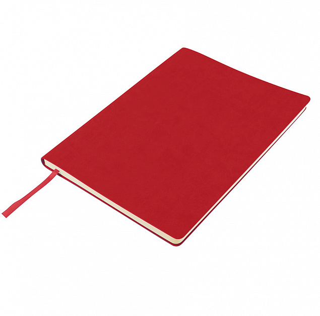 Бизнес-блокнот "Biggy", B5 формат, красный, серый форзац, мягкая обложка, в клетку с логотипом в Ставрополе заказать по выгодной цене в кибермаркете AvroraStore