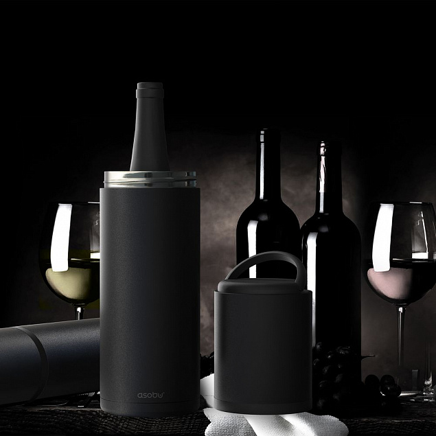 Термофутляр для вина Vin Blanc, черный с логотипом в Ставрополе заказать по выгодной цене в кибермаркете AvroraStore