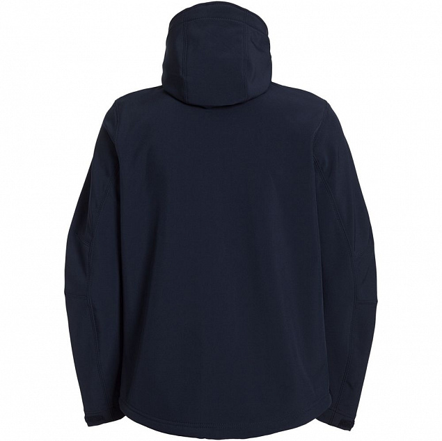 Куртка мужская Hooded Softshell темно-синяя с логотипом в Ставрополе заказать по выгодной цене в кибермаркете AvroraStore