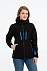 Куртка софтшелл женская Patrol, черная с синим с логотипом в Ставрополе заказать по выгодной цене в кибермаркете AvroraStore