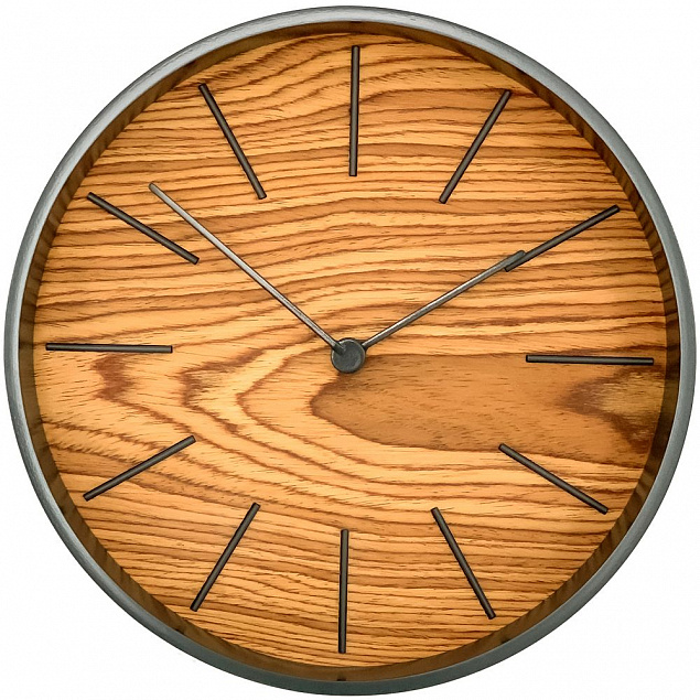 Часы настенные Largo, дуб с логотипом в Ставрополе заказать по выгодной цене в кибермаркете AvroraStore
