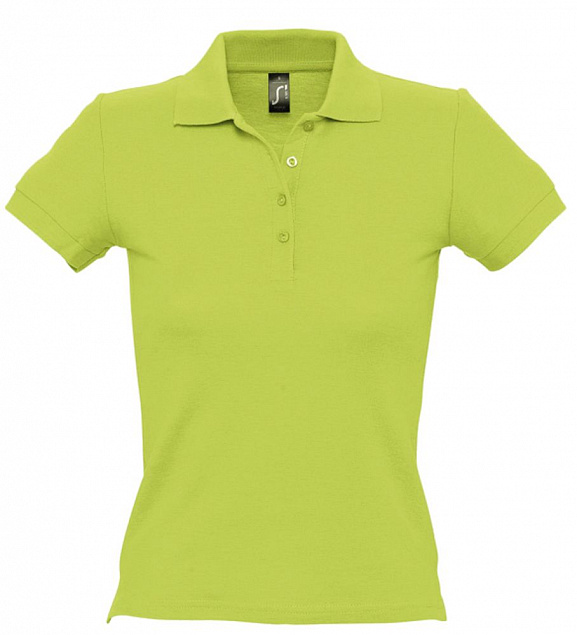 Рубашка поло женская PEOPLE 210, зеленое яблоко с логотипом в Ставрополе заказать по выгодной цене в кибермаркете AvroraStore