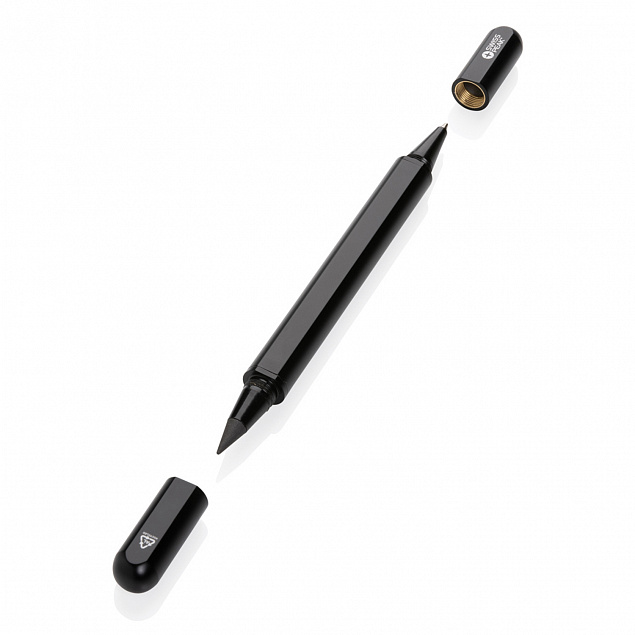 Ручка с двойным наконечником Swiss Peak Storm из переработанного алюминия RCS с логотипом в Ставрополе заказать по выгодной цене в кибермаркете AvroraStore