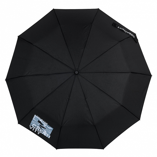 Зонт складной Levante, черный Creativity с логотипом в Ставрополе заказать по выгодной цене в кибермаркете AvroraStore