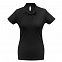 Рубашка поло женская ID.001 черная с логотипом в Ставрополе заказать по выгодной цене в кибермаркете AvroraStore