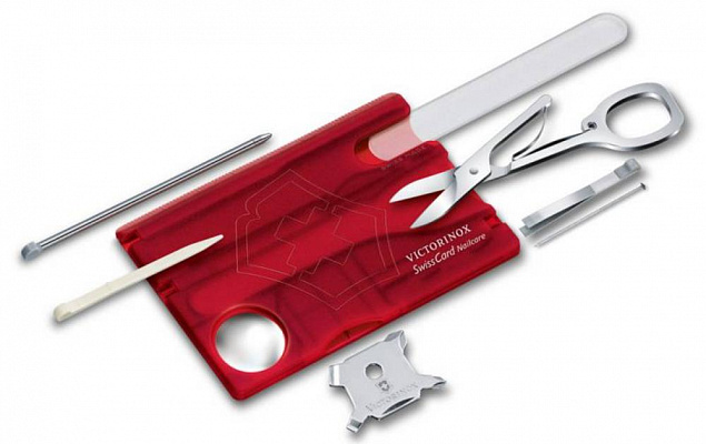 Набор инструментов SwissCard Nailcare, красный с логотипом в Ставрополе заказать по выгодной цене в кибермаркете AvroraStore