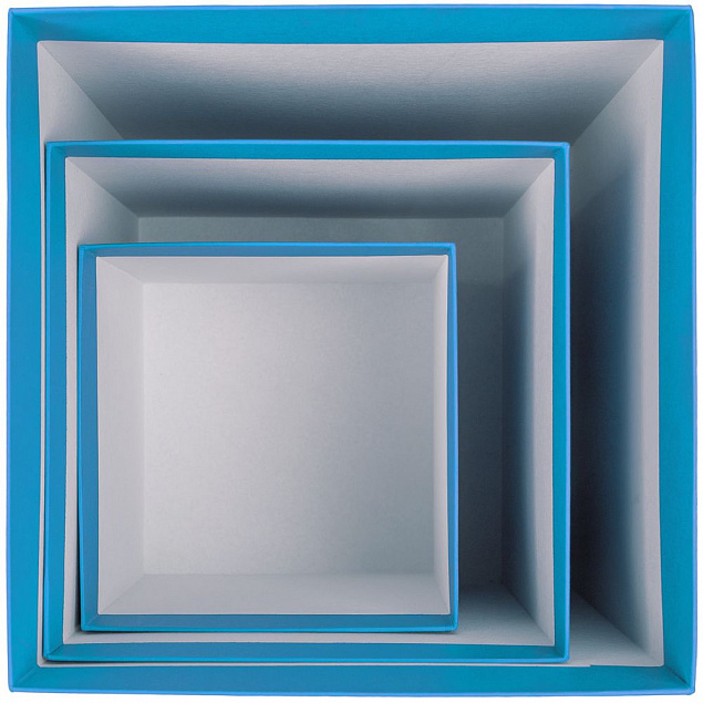 Коробка Cube L, голубая с логотипом в Ставрополе заказать по выгодной цене в кибермаркете AvroraStore