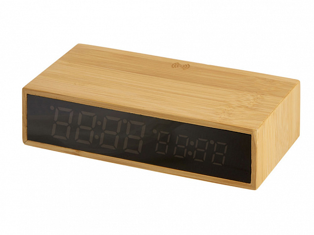 Часы настольные с беспроводной зарядкой «Index», 10 Вт с логотипом в Ставрополе заказать по выгодной цене в кибермаркете AvroraStore
