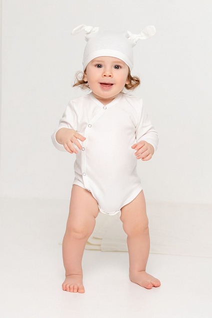 Боди детское Baby Prime, молочно-белое с логотипом в Ставрополе заказать по выгодной цене в кибермаркете AvroraStore
