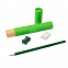 Письменный набор Tubey, карандаш, точилка и ластик, зеленый с логотипом в Ставрополе заказать по выгодной цене в кибермаркете AvroraStore