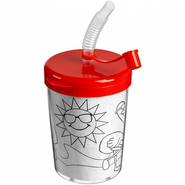 Бутылка-раскраска детская «Передвижник», красная с логотипом в Ставрополе заказать по выгодной цене в кибермаркете AvroraStore