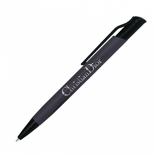 Шариковая ручка Grunge, темно-серая с логотипом в Ставрополе заказать по выгодной цене в кибермаркете AvroraStore