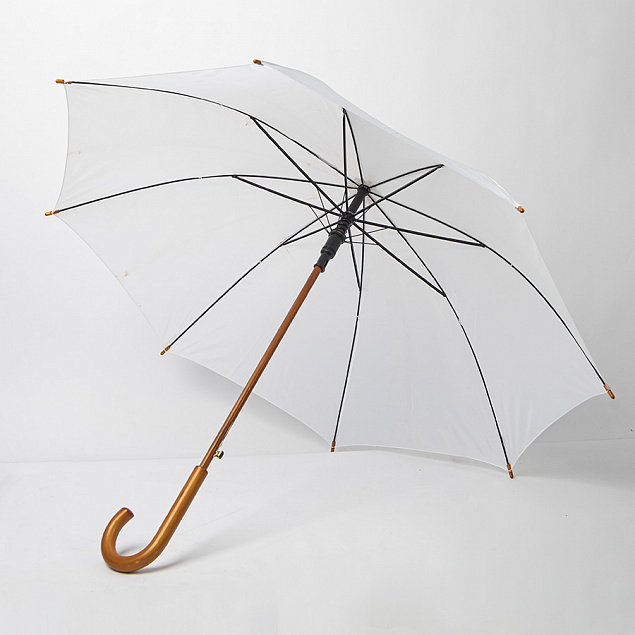 Зонт-трость механический, деревянная ручка с логотипом в Ставрополе заказать по выгодной цене в кибермаркете AvroraStore