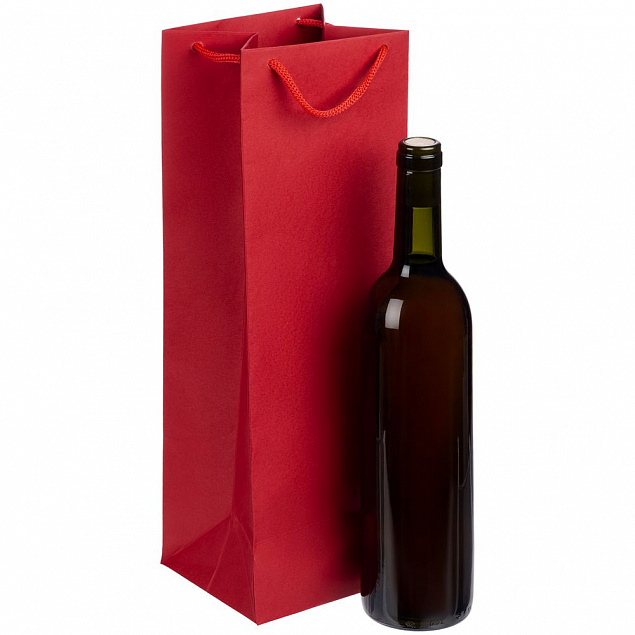 Пакет под бутылку Vindemia, красный с логотипом в Ставрополе заказать по выгодной цене в кибермаркете AvroraStore