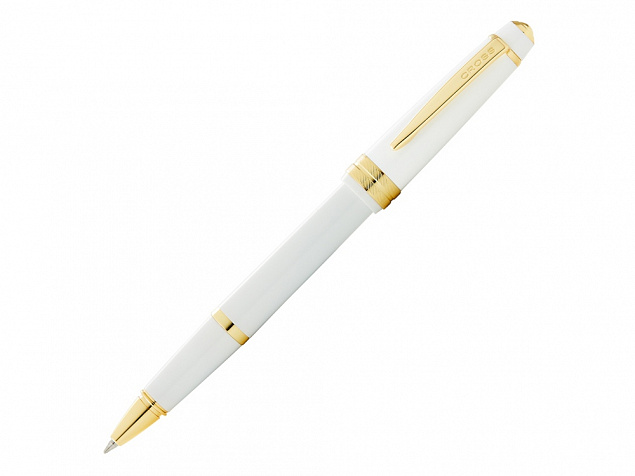 Ручка-роллер Bailey Light Polished White Resin and Gold Tone с логотипом в Ставрополе заказать по выгодной цене в кибермаркете AvroraStore
