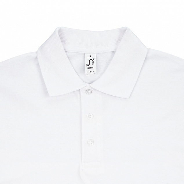 Рубашка поло мужская SPRING 210, белая с логотипом в Ставрополе заказать по выгодной цене в кибермаркете AvroraStore