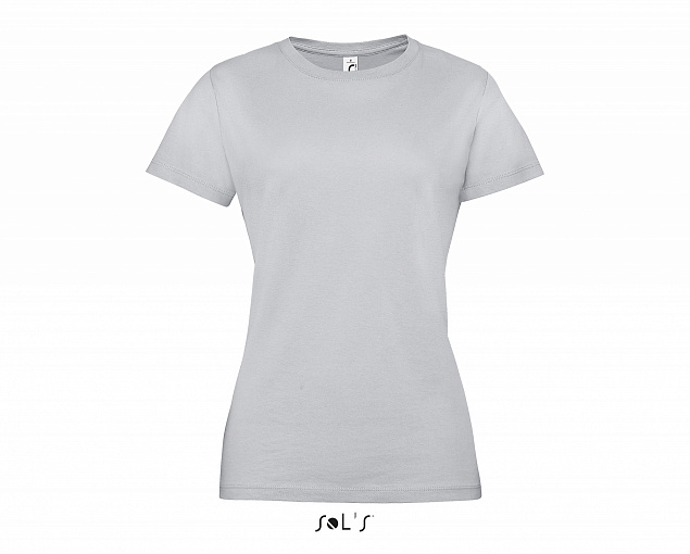 Фуфайка (футболка) REGENT женская,Чистый серый XXL с логотипом в Ставрополе заказать по выгодной цене в кибермаркете AvroraStore