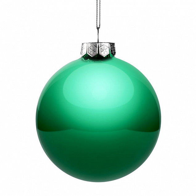 Елочный шар Finery Gloss, 10 см, глянцевый зеленый с логотипом в Ставрополе заказать по выгодной цене в кибермаркете AvroraStore