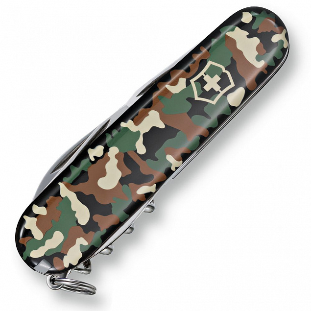 Нож перочинный Spartan 91, зеленый камуфляж с логотипом в Ставрополе заказать по выгодной цене в кибермаркете AvroraStore