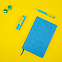 Набор COLORSPRING: аккумулятор, ручка, бизнес-блокнот, коробка со стружкой, голубой/желтый с логотипом в Ставрополе заказать по выгодной цене в кибермаркете AvroraStore