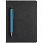 Набор Magnet с ежедневником, черно-голубой с логотипом в Ставрополе заказать по выгодной цене в кибермаркете AvroraStore