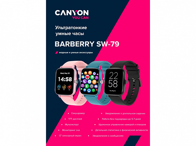 Умные часы «Barberry SW-79», IP67 с логотипом в Ставрополе заказать по выгодной цене в кибермаркете AvroraStore