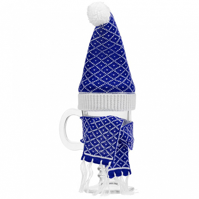 Вязаная шапочка Dress Cup, синяя с логотипом в Ставрополе заказать по выгодной цене в кибермаркете AvroraStore